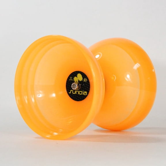 Sundia Shining Diabolo - Includes Wooden Sticks, 2 Strings Instructions and Bag (Crystal Orange, Wide Bearing)
