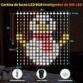 thumbnail image 2 of Cortina de Luces 3 * 3 Metros 400 LED,8 modos luces Inteligentes con Control de APP + Remoto IR,Patrones y textos DIY,Varios patrones de vacaciones,subir imágenes y otros al para Navidad,Fiesta,Boda, 2 of 8