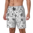 thumbnail image 2 of Uemuo Hand Drawn Snake Pattern Mens Swim Trunks Quick Dry Board Shorts with Mesh Lining, Stretch Beach Shorts Quick Dry No-Chafing Board Shorts-, 2 of 9
