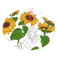 thumbnail image 3 of Kll 36" Christmas Tree Skirt Plump Sunflower And Sketch Xmas Tree Skirts Mat For New Year Xmas Holiday Party Indoor Outdoor Home Decoration, 3 of 9
