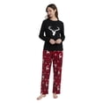 thumbnail image 4 of Apparonia Pijamas de Algodón a Juego para Parejas, Top de Manga Larga y Pantalones Largos, Conjuntos de Pijamas, Cuadros Navideños F 3XL, 4 of 6