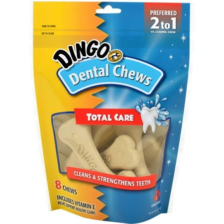 Dingo Denta Treats Teeth Whitening Chews Regular Dental Bones, 8ct