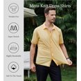 thumbnail image 3 of WARHORSEE Mens Knit Dress Shirts Performance Moisture Wicking Wrinkle Free 4 Way Stretch Casual Button Down Shirt, 3 of 11