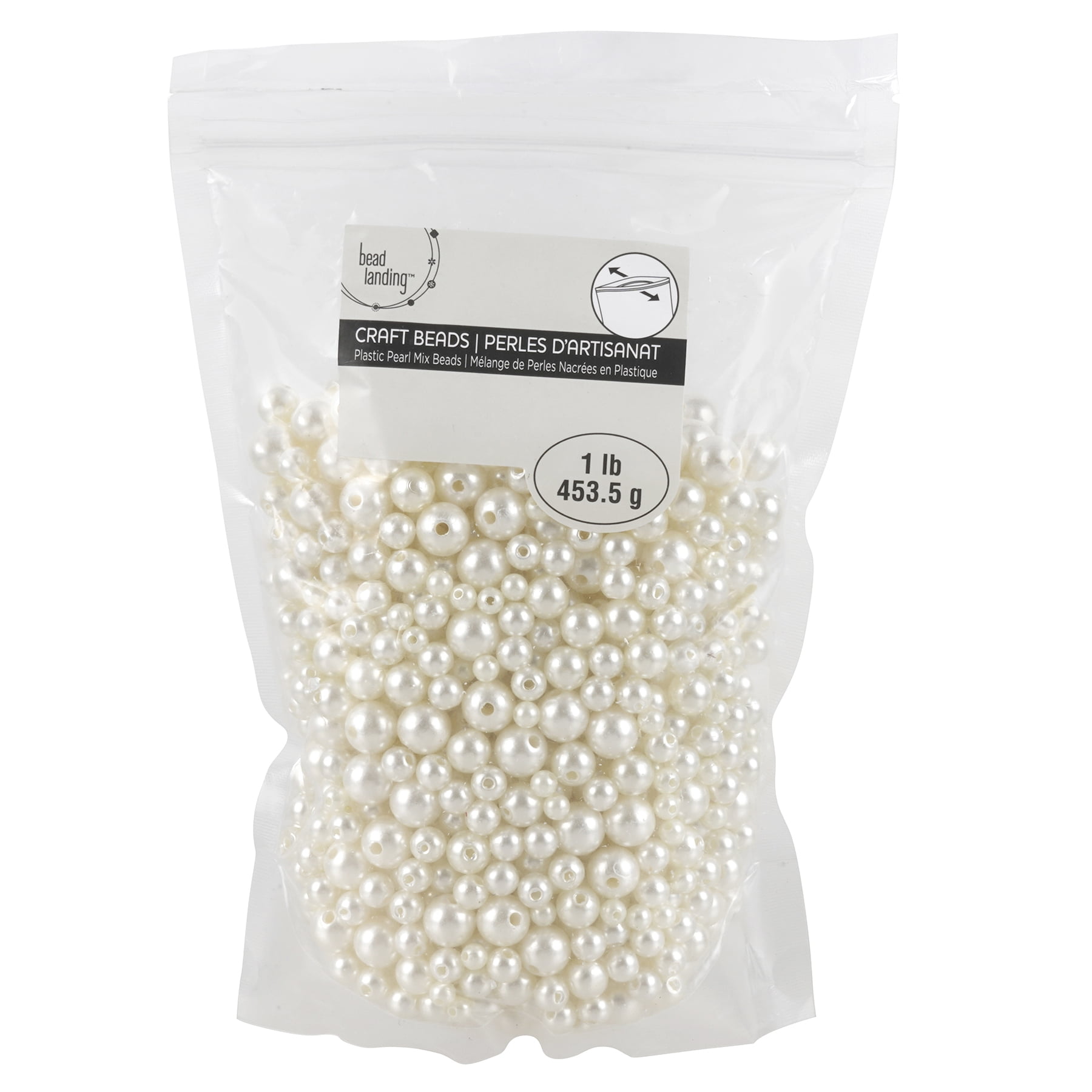 Ivory Plastic Pearl Round Beads by Bead Landing