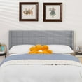 thumbnail image 2 of VECELO Queen Size Adjustable Height Upholstered Headboard, Modern Wingback Headboard with Double Nailhead Trimming and Button Tufting for Bedroom, Light Gray, 2 of 7