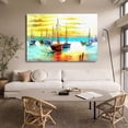 thumbnail image 2 of Un grupo de barcos de vela amarrados en el mar en calma al atardecer, póster en lienzo, decoración de dormitorio, paisaje deportivo, decoración de oficina, regalo, estilo marco, 20 x 30 cm, 2 of 8