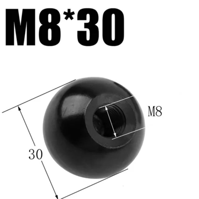 Outil de Machine Efficace et Polyvalent Poignée Boule Écrou pour Diverses Industries M8-30 Bakélite Noir