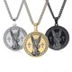 thumbnail image 1 of Archangel Michael Gabriel Raphael Haniel Round Pendant Necklace Vintage Stainless Steel Men Pendants Jewelry Fashion Accessories, 1 of 4