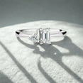 thumbnail image 4 of Diamond Affection 0.50 Cttw Lab Created Diamond Emerald Cut Asymetric Engagement Ring Rhodium Plated Sterling Silver, 4 of 7