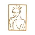 thumbnail image 1 of Arte mural minimalista abstracto de mujer, dibujo lineal, arte mural, decoración moderna, arte en metal Vista trasera, 1 of 8