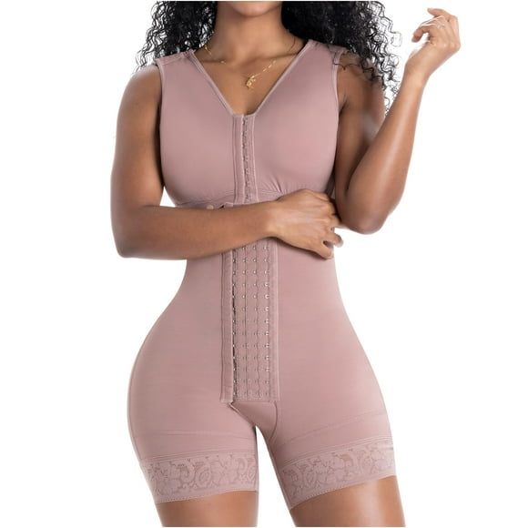 Sonryse 086BF Fajas Colombianas Reductoras y Moldeadoras Post Surgery Stage 1 and 2 Postpartum Tummy Tuck Compression Garment Cocoa M