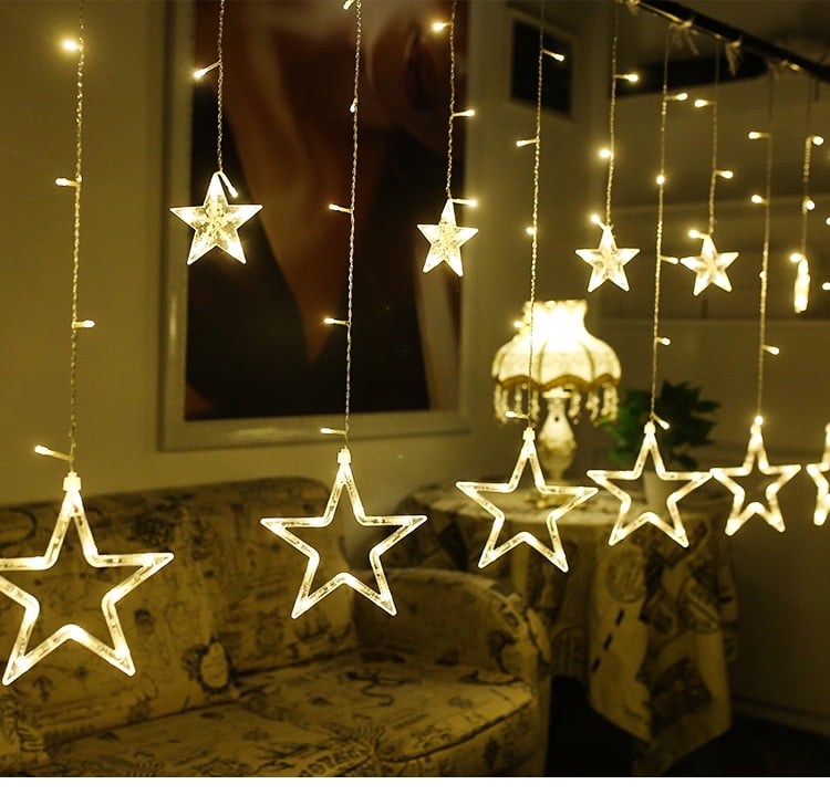 Gliving Led Star Curtain String Lights Waterproof Window Curtain