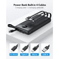 thumbnail image 2 of VRURC Portable Charger with Built in Cables, 10000mAh Slim USB C Power Bank,5 Output 2 Input LED Display External Battery Pack Phone Charger Compatible with iPhone,Samsung,Android-Black(1 Pack), 2 of 5