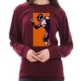 thumbnail image 3 of Big Size Charged Up Fencing Graphic Design Unisex Lane Seven Ring Spun Cotton Premium Long Sleeve T-shirt - Burgundy 2XL, 3 of 4