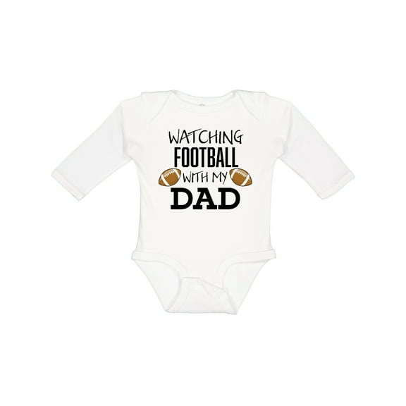 Inktastic Watching Football with My Dad Boys or Girls Long Sleeve Baby Bodysuit