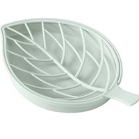 SUPERHOMUSE Double Layer Leaf Shape Drain Soap Storage Box Container Portable Leaf Modeling Soap Dishes Holder for Bathroom Kitchen