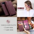 thumbnail image 6 of Allytechgroup Google Pixel 8A Wallet Case, Premium PU Leather Retro Flip Cover RFID Blocking Shockproof Kickstand Phone Case for Google Pixel 8A, Winered, 6 of 11