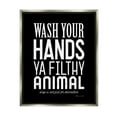 thumbnail image 3 of Stupell Industries Wash Your Hands Ya Filthy Animal Black and White Bold Typography Luster Gray Framed Floating Canvas Wall Art, 24x30, by Stephanie Workman Marrott, 3 of 5