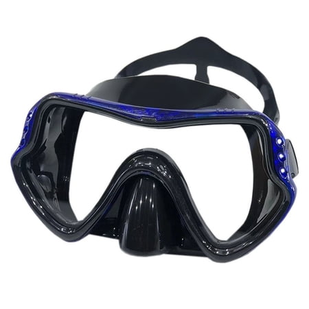 Adjustable Anti-Fog No Leaking Clear View Swim Goggles with Nose Cover Snorkel Diving Mask BLUE