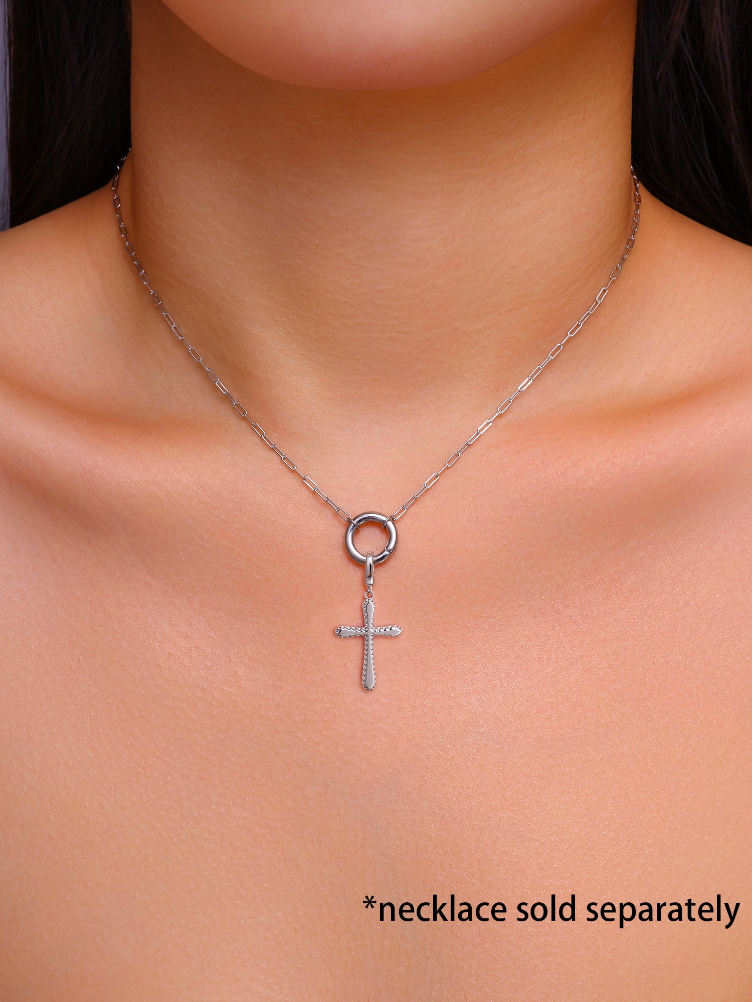 Brilliance Fine Jewelry Cross Charm in Sterling Silver