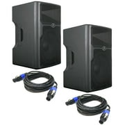 Peavey (2) Pvx15 Pro Audio DJ 800W Passive 15" Pa Speakers & Speakon Cables New