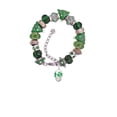 thumbnail image 2 of Silvertone Green Shamrock Spinner Green Christmas Bead Bracelet, 2 of 4