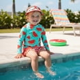 thumbnail image 2 of Younger Tree Toddler Girl Swimsuit Baby Long Sleeve Rash Guard Set with Sun Hat UPF Sun Proction Bathing Suit Swimwear for 12-18 Months, 2 of 8