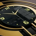 thumbnail image 5 of 24 inch Luxury Gold & Black Metal Wall Clock - Marble Pattern Silent Quartz Clock, Modern Art Hollow Large Size Decorative Wall Clock for Living Room / Bedroom (No Battery), 5 of 10