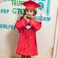 thumbnail image 4 of Uuszgmr Vacation Outfits For Girls Kindergarten Graduation Gown Cap Set Solid Color Long Sleeve Stage Performance Gown With Tassel Daily Clothes Set Red 9-10 Years, 4 of 4