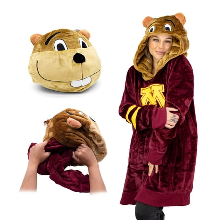 University of Minnesota Gophers Goldy Snugible 2-in-1 Blanket Hoodie  Pillow