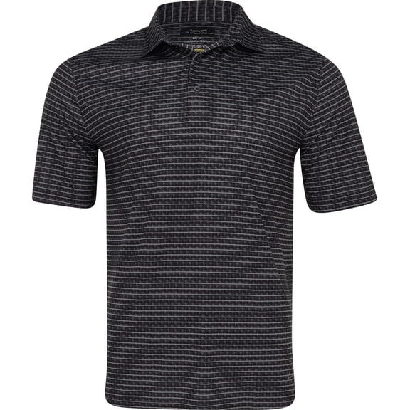 Greg Norman ML75 Recycled Microlux Houndstooth Stripe Black Shirt Men XL