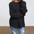 thumbnail image 4 of Vedolay Sweaters Womens 2023 Casual Turtleneck Long Sleeve Striped Loose Pullover Sweater,Black XL, 4 of 5