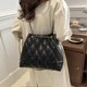 thumbnail image 2 of Women Shoulder Bag Large Capacity Chain Handbag Diamond Pattern Inclined Shoulder Bag for Daily Life Shopping Black One Size, 2 of 4