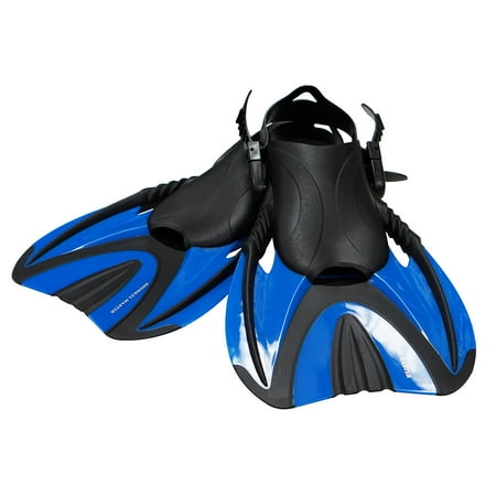Cognac Fins - Snorkel Master Adult Blue Swimming Snorkeling Fins, Large