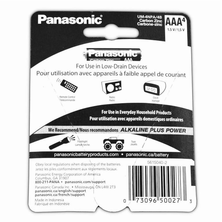 Panasonic AAA Batteries, 24 Pack, 1.5V Zinc Carbon, Super Heavy