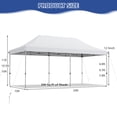 thumbnail image 3 of Gymax 10' x 20' Folding Tent Canopy Easy to Set-up Canopy w/3 Height Positions Wheeled Storage Bag 6 Windproof Ropes & 6 Nails, 3 of 10