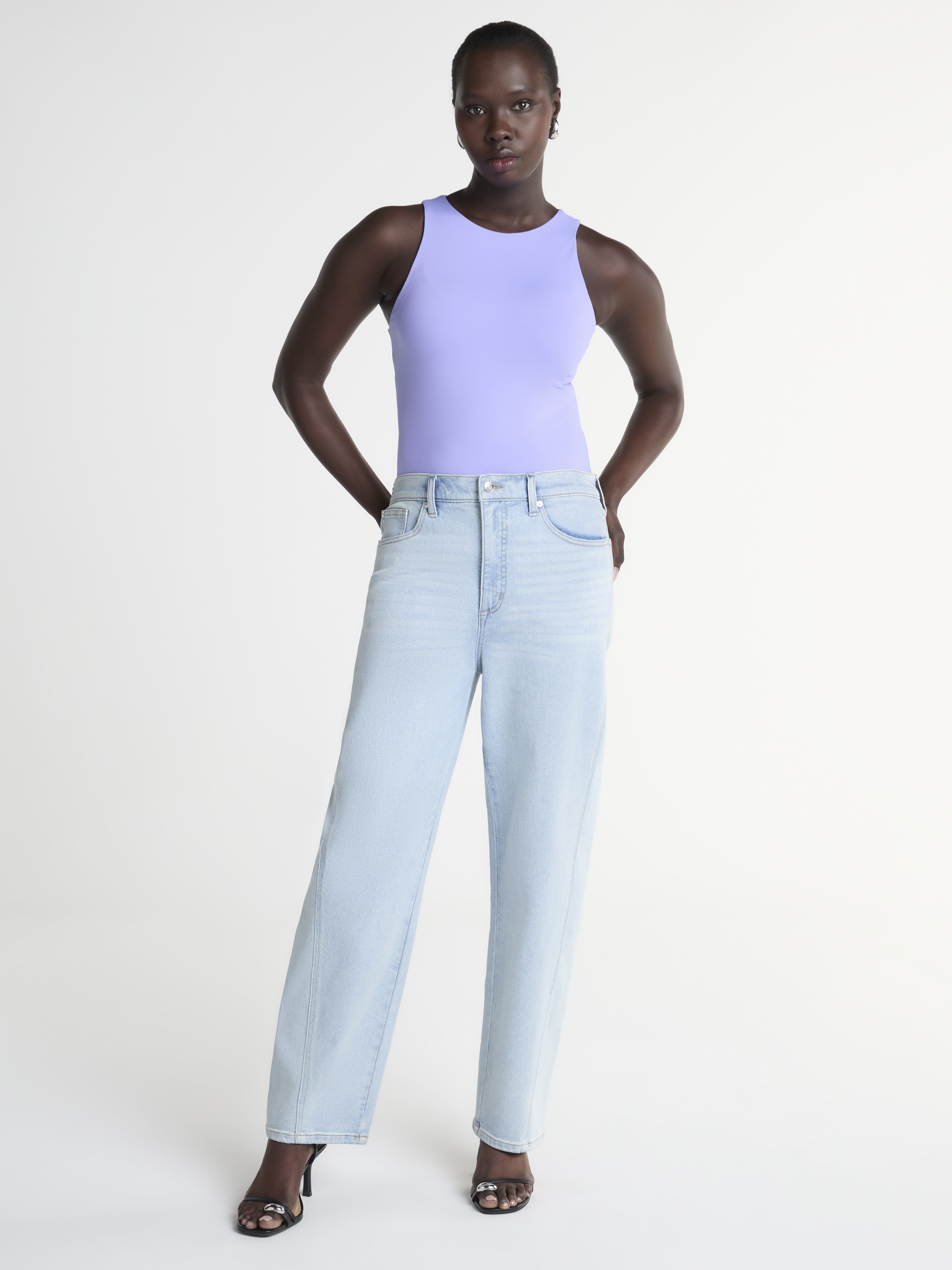 Scoop Women's Mid Rise Barrel Leg Jeans, Sizes 0-18