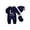 Navy Blue, variant on 3PCS Newborn Baby Boy Romper Coming Home Outfits Letter Print Bodysuit Jumpsuit+Hat+Gloves Clothes Set