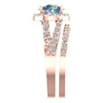 thumbnail image 3 of Clara Pucci 14K Rose Gold Round Cut 1.5Ct Synthetic Blue Moissanite Engagement Ring + Matching Band - Luxury Box Included, 3 of 7