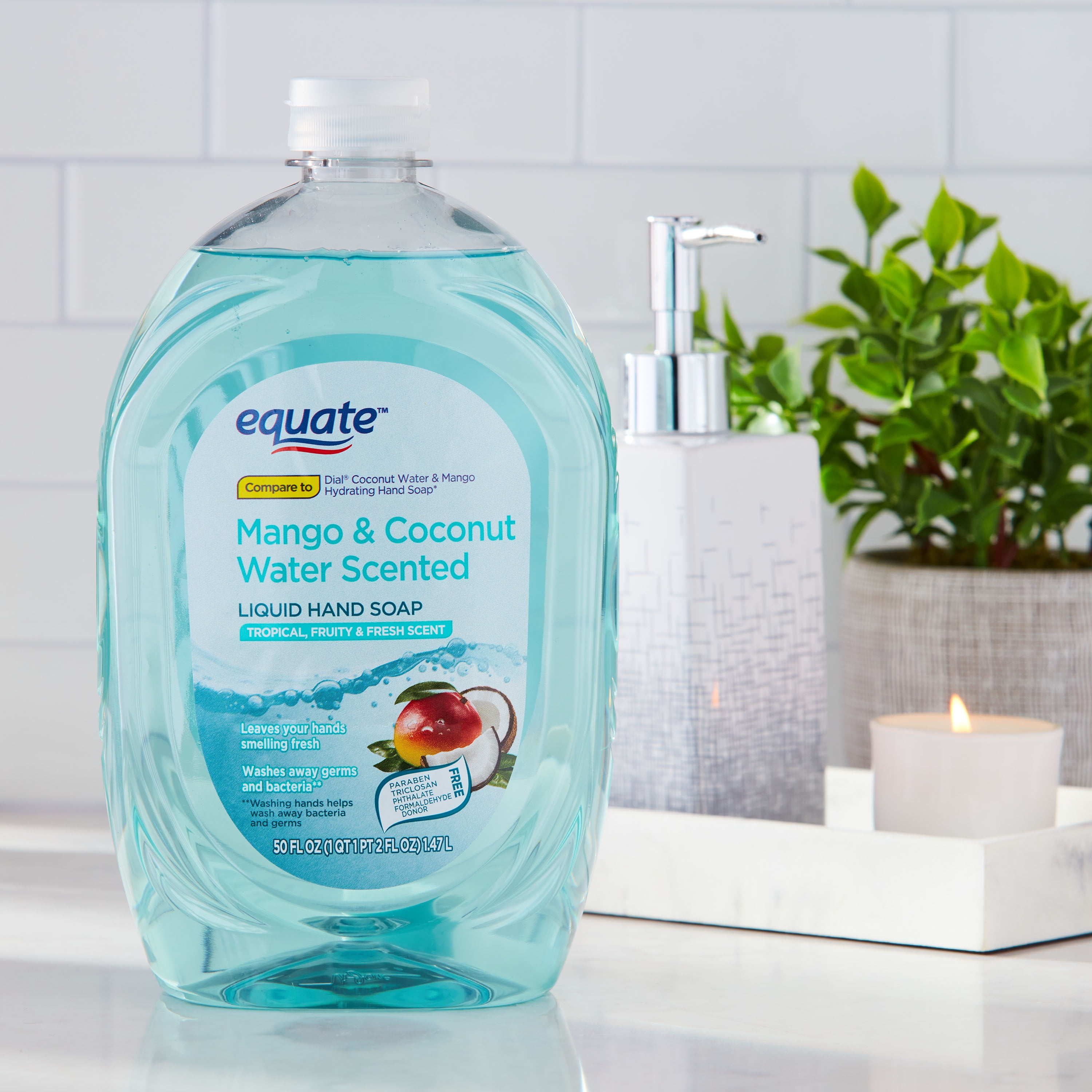 Equate Mango & Coconut Water Scented Liquid Hand Soap, 50 fl oz