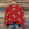 thumbnail image 7 of Sweatshirts for Women Long Sleeve Round Neck Ladies Rugby Print Casual Home Pullover Sweater, 7 of 7