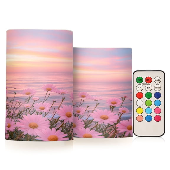 BZSMCE Flameless Candles LED Lights Daisies Sea Creativity Battery Candles