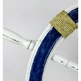thumbnail image 4 of Nagina International Nautical Decorative White Blue Premium Ship Wheel With Accentuated Rope | Pirate's Wall Decor | Sea Gift (18 Inches), 4 of 6
