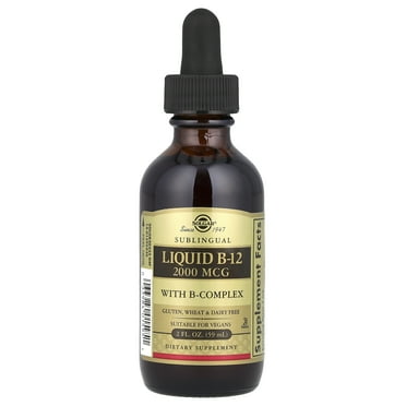 Solgar Sublingual Liquid B-12 2000 mcg with B-Complex 1 ea