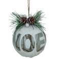 thumbnail image 2 of Northlight 5" White Frosted NOEL With Holly and Berries Christmas Glass Ornament, 2 of 6