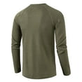 thumbnail image 4 of Grianlook Mens Fashion Waffle T Shirts Henley Neck Solid Color Pullover Work Long Sleeve T-shirt Army Green XL, 4 of 4