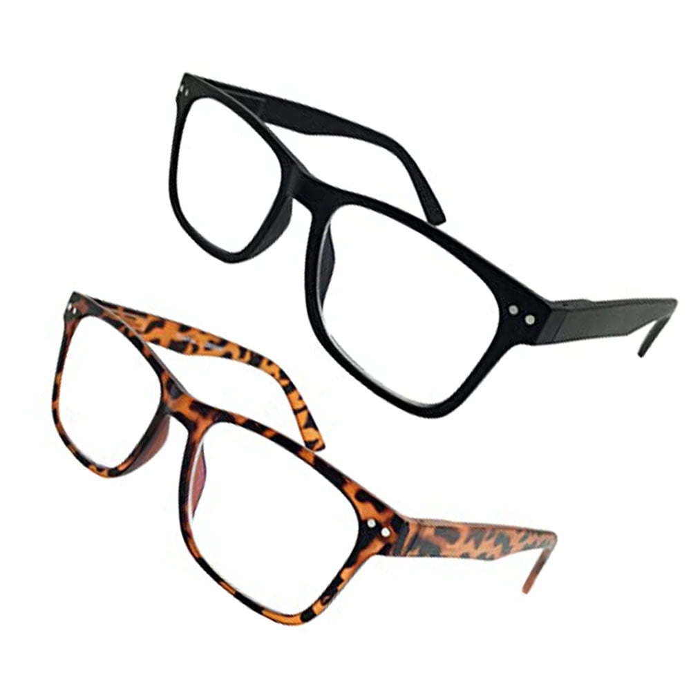 GRINDERPUNCH 2 Pack Reading Glasses Men Women Blue light Blocking Computer Readers Retro Fashion Eyeglasses - 2 Pack Black and Tortoise, 2.00