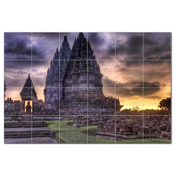 Famous Places Ceramic Tile Mural Kitchen Backsplash Bathroom Shower, 404735-XL64