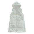 thumbnail image 5 of Letdown Long Puffer Vest Women Sleeveless Hooded Puffer Jacket Lightweight Quilted Jackets Winter Warm Zip Up Coat Outerwear with Pockets (Grey, L), 5 of 6