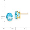 thumbnail image 3 of 14k 10x8mm Oval Blue Topaz Earrings in 14k Yellow Gold, 3 of 3